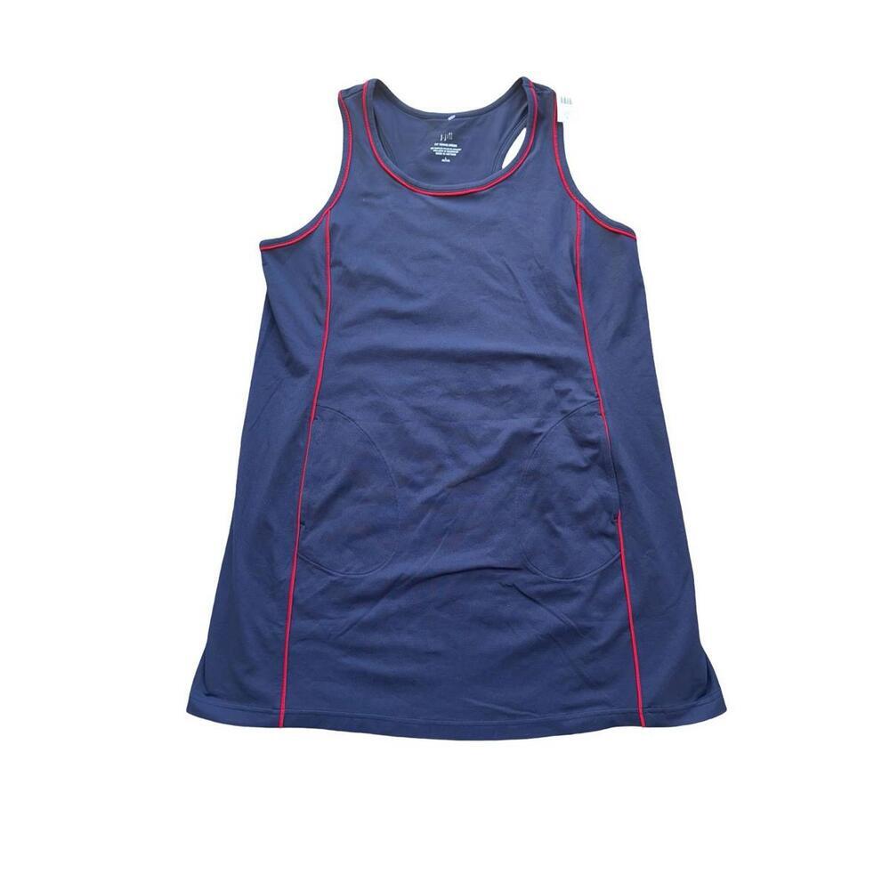 J. Jill Red Trim on Navy Blue Fit Tennis Dress Women Large New